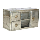 Aviator Aluminium Aviation rivet detail 2 Drawers 1 Door Plasma TV Unit